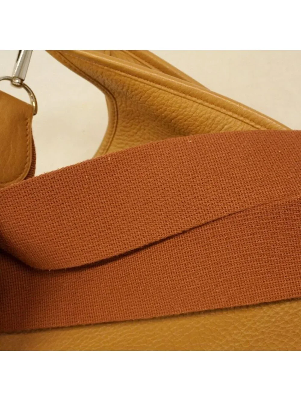 Hermes Shoulder Bag Evelyne Taurillon Clemence Tabac Camel Silver